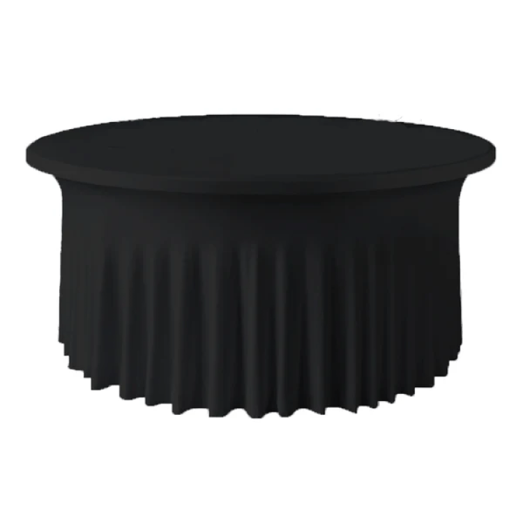 White or Black 5 ft. 60in Round Spandex Table Skirt Fitted S White or Black 5 ft. 60in Round Spandex Table Skirt Fitted S