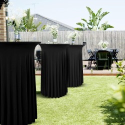 White or Black 5ft Round Spandex Cocktail Tablecloth